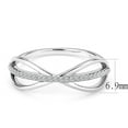thumbnail image 2 of Luxe Jewelry Designs Stainless Steel Infinity Shaped Women's Ring with Cubic Zirconia - Size 6 (Pack, 2 of 4