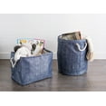thumbnail image 5 of Contemporary Home Living 17" Blue and Silver Storage and Laundry Bin, 5 of 5