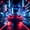 Red Neon City, variant on Erosebridal Sports Car Shower Curtain 72Wx72L, City Night Bathroom Curtain