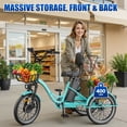 thumbnail image 6 of Flycity Electric Tricycle for Adults, Peak 1200W Electric Trike with 36V 13Ah Removable lithium battery, 20" 7 Speeds 3 Wheels Electric Bikes, Green, 6 of 11