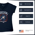 thumbnail image 6 of Ford F-100 Lightning Bolt Gear FoMoCo Women's V-Neck T-shirt Vintage Classic Pickup Truck 1953 Iconic Retro Emblem Tee, 6 of 7