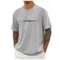thumbnail image 2 of Mens T-Shirts Short Sleeve Lightweight Cooling Casual Crew Neck Basic Tee Shirts Light Gray M, 2 of 4
