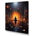 thumbnail image 2 of Designart "Orange Black Meditation Mystic Reflections painting" Portrait Canvas Wall Art, 2 of 5