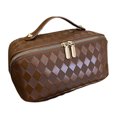 thumbnail image 1 of Organizadora Artículos Tocador Maquillaje Impermeable Gran Capacidad Mujer Cuero PU Portátil Con Divisores/Asa/Cremallera Multifuncional para Almacenamiento Lavado Hombres/mujeres, 1 of 9