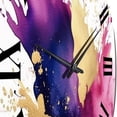 thumbnail image 5 of Designart "Strokes in Purple and Pink VII" Fractals Oversized Wall Clock, 5 of 5