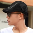 thumbnail image 2 of MQLKF Casquette Beret Plate Homme Réglable Bérets Plats Vintage Casquette Pour Hommes Gavroche Chapeau Souple Newsboy Flat Cap Pour Adultes Taille Unique Casual Breathable Fashion Hat, 2 of 3