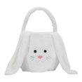 thumbnail image 5 of Hvmvliv Easter Basket Personalized Bunny Easter Basket, Custom Name Kids Tote Bag with Plush Ears, Gift for Girls Babies Toddlers White, 5 of 6