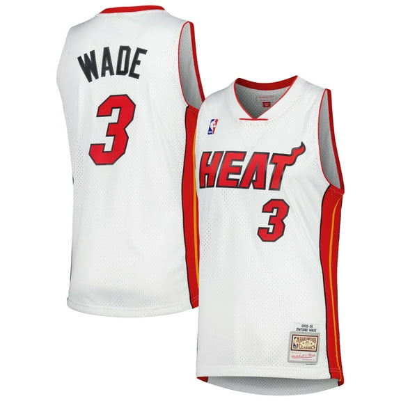 Men's Mitchell & Ness Dwyane Wade White Miami Heat 2005/06 Hardwood Classics Swingman Jersey