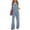 #0416-Light Blue, variant on Pounoo Jumpsuits for Women Denim Overall Pocket Detail Loose Fit Overalls Vacation Wear Comfortable Bottoms