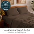 thumbnail image 2 of Mellanni 3-Piece Iconic Twin Bedsheet Set - Microfiber, 16" Deep Pocket, Cooling, Wrinkle, Fade, Stain Resistant, Brown, 2 of 6