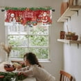 thumbnail image 6 of Red Christmas Kitchen Valances for Windows 42x18 Inch Kitchen Curtains Valances Rod Pocket Santa Snowman Elk Gifts Snowflake Xmas Bathroom Window Valances for Window Treatment Decor, 6 of 6