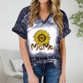 thumbnail image 2 of Birdeem Femmes Mode Imprimé Décontracté Col en V Manches Courtes T-Shirt Ample Blouse Hauts, 2 of 5