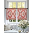 thumbnail image 4 of Orange Red Boho Sheer Curtains for Living Room Bedroom Vintage Flower Tribal Distressed Printed Sheer Curtains 45 Inch Long 2 Panels Set Light Filtering Curtain Window Treatments Drapes, 4 of 6