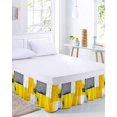 thumbnail image 2 of Oil Painting Yellow Grey Bed Skirt Queen Size, Abstract Modern Street Grunge Art Wrap Around Bed Skirting with Adjustable Elastic Strap, Dust Ruffle Pleated Bedskirts 16 Inch Drop for Bedroom Beds, 2 of 9