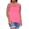 thumbnail image 1 of White Mark Universal PS132-05 Plus Size Lace Trim Tank Top, Fuchsia - One Size, 1 of 6