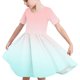 thumbnail image 1 of Odeerbi Niñas Verano A-Line Vestido Gradiente Swing Vestido Niños Manga Corta Stretchy Dress, 1 of 7