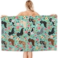 thumbnail image 2 of Doxie Dachshunds Florals Microfiber Beach Towels Oversized Soft Beach Blanket Absorbent Quick Dry Bath Towels Pool Towels Travel Beach Towels for Kids Adults, 2 of 16