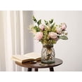 thumbnail image 2 of Fake Flowers with Vase, Artificial Flowers Silk Roses Flower Bouquet in Vase, Faux Flower Arrangements,Farmhouse Table Decor,Table Decorations for Living Room,Coffee Table Decor(Pink), 2 of 6