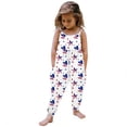 thumbnail image 3 of Splozh 4th of July Toddler Girl Outfit 1T 2T 3T 4T 5T 6T American Flag Overall Pant Romper Strap Baby Fourth of July Jumpsuit,Silver,5-6 Years, 3 of 5