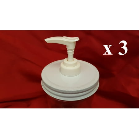 3 Pack White Wide Mouth Mason Jar Lotion Soap Dispenser 3 Pack White Wide Mouth Mason Jar Lotion Soap Dispenser