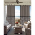 thumbnail image 3 of Boho Brown Flower Blackout Curtains 45 Inches Long, Kitchen Black Out Window Treatments, Abstract Bohemia Pesley Floral Thermal Insulated Lined Drapes for Small Window with Grommet 42"x45", 3 of 8