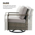 thumbnail image 3 of PARKWELL 4 Piece Outdoor Patio Furniture Set with Fire Pit Table,All-Weather Conversation Set with 3-Seat Sofa,Swivel Glider Chair,Patio Fire Pit Seating Sets for Backyard Gatherings, Gray/Gray, 3 of 13