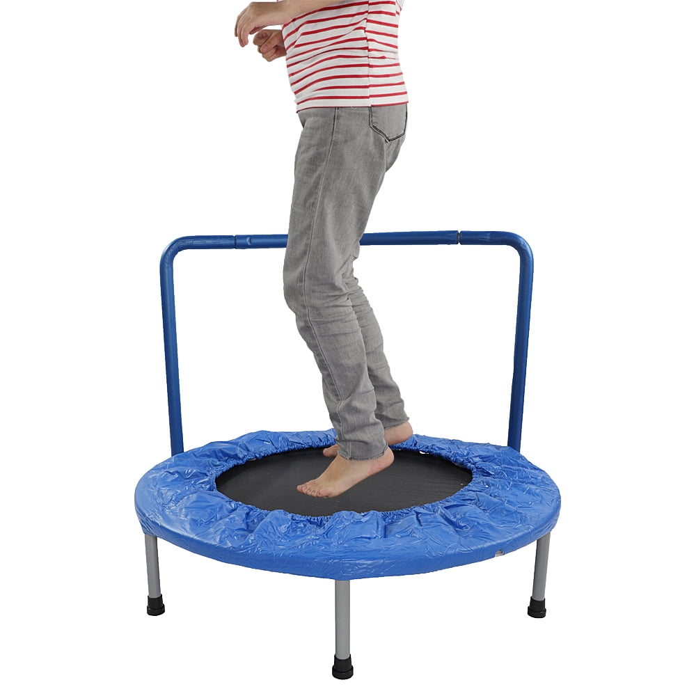 URHOMEPRO 36 inch mini trampoline, Kids Mini Trampoline with Handrail