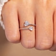 thumbnail image 4 of Rings Double Delicate Design Can Be Adjustable Ring Light High Grade Silver Ring, 4 of 6