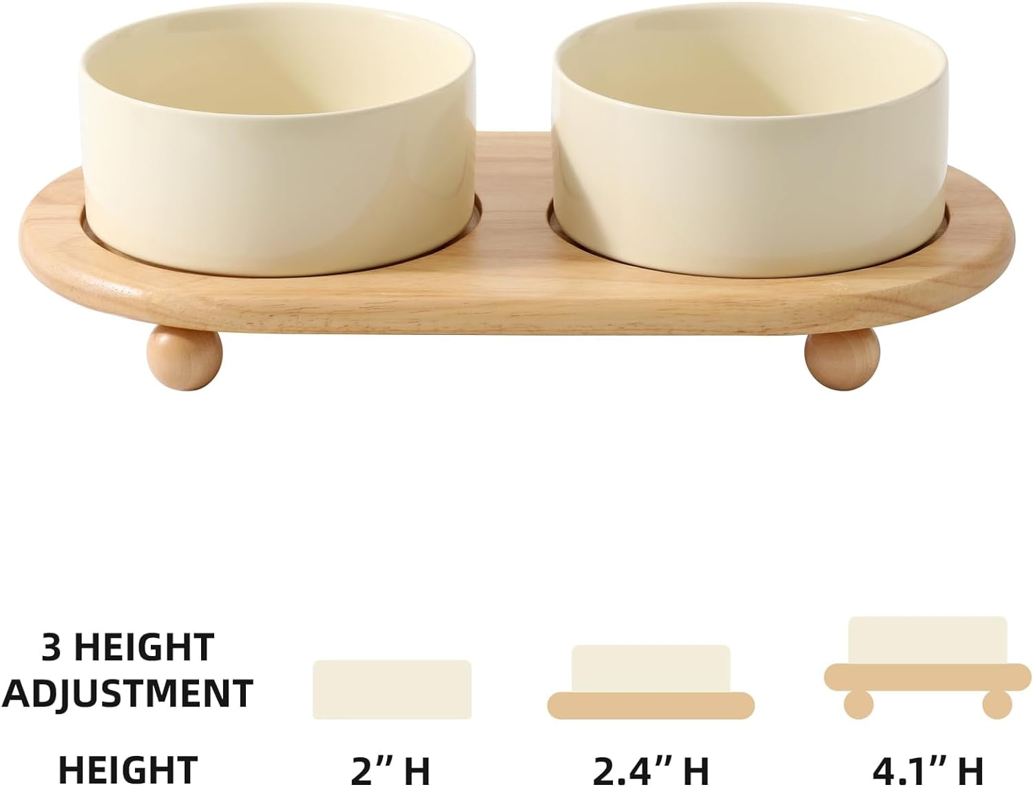 Ceramic Set of 2 Cat Bowls, Food and Water Bowls for Cats, Kitty, 2pcs Cat Dishes, Pet Feeder(5.1inch, 2 x Starry Sky Bowls)