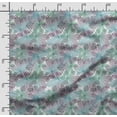 thumbnail image 2 of Soimoi Leaves Printed, Cotton Fleece, Fabric by The Yard Sewing DIY Stretch Fabric 56 Inches Wide, WarmFabric for Hats, Coats, Gloves, Blankets, Turquoise Blue, 2 of 5