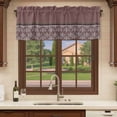 thumbnail image 6 of 2 Pack Valances for Window, Boho Red Brown Flower Short Curtains for Kitchen Bedroom Living Room, Abstract Bohemia Pesley Floral Rod Pocket Small Window Treatment Valance Drapes 42 x 12 Inch, 6 of 8