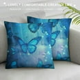 thumbnail image 3 of FUMJ  Throw Pillow Covers Fantasy Blue Butterflies Design Square Pillowcase for Home Decor Sofa Car Bedroom Pillow case, 3 of 5