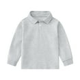 thumbnail image 3 of Hearthz Girls' Long Sleeve Polo Shirt Pique Polo Girls Uniform Shirts Lapel Button Back To School Teenage Girls Clothes 9-10 Years, 3 of 3
