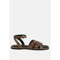 thumbnail image 2 of ASHTON Tan Flat Ankle Strap Sandals, 2 of 7
