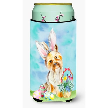 Carolines Treasures CK1372TBC Yorkie Easter Bunny Tall Boy Beverage Insulator Hugger  Tall Boy multicolor