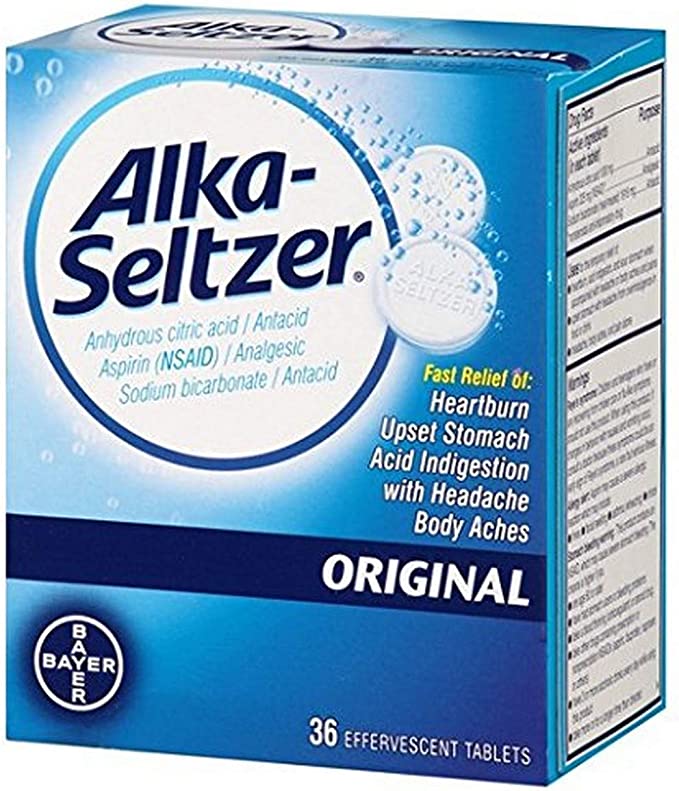 Alka-Seltzer Antacid Aspirin Analgesic Effervescent Tablet, 36 Ct, 2 Pack - image 3 of 4