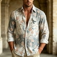 thumbnail image 5 of SGFCWSX Men's Floral Print Shirt Long Sleeve Button Down Casual Fashion Slim Fit Vintage Shirts Multicolor Size M, 5 of 5