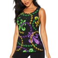 thumbnail image 1 of Balery Mardi Gras6 Camiseta sin mangas estampada ligera para mujer, tops de entrenamiento sin mangas, camisetas de yoga transpirables de secado rápido.-Large, 1 of 7