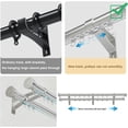 thumbnail image 3 of GXCZ Double Curtain Rod Set, Wall Mounted Curtain Poles For Windows, With Track, Roller, Installation Hardware, And End Cap(Color:Black,Size:360cm/3 * 120cm), 3 of 7