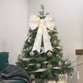 thumbnail image 4 of EIMELI Christmas Ribbon Bowknot LED Luminous Battery Powered Self-adhesive Pure Color Scene Layout Reusable Large Size Xmas Tree Wreath Bow Pendant for Party, 4 of 10