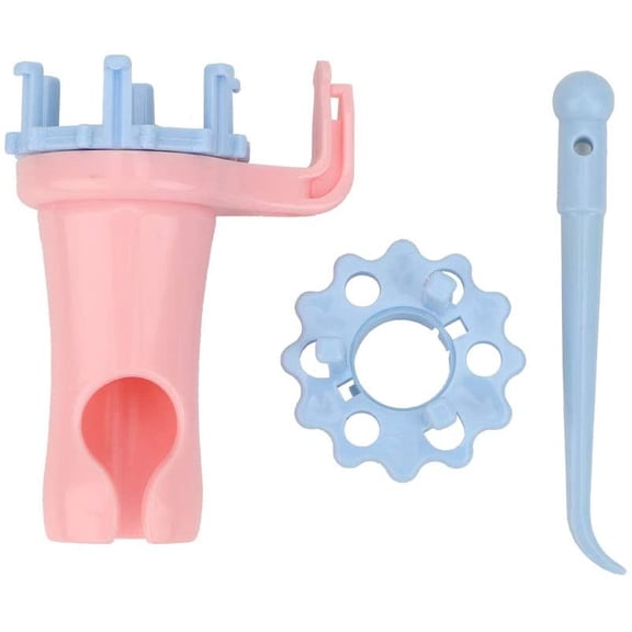 ABPETE Knitting Spool, Mini Knitter Set Loom Crochet Hook Kit Knitted Wool Yarn Rope Maker Small Knit Plastic Tools Weaving Tool with Peg Prong Round Pull Needle Weaver for Creativity DIY Craft Scarf