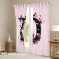 thumbnail image 3 of Erosebridal Pink D Letter Kids Black Out Curtains, Bohemian Damask Flower Curtains Pack of 2 (42x63 Each), 3 of 6
