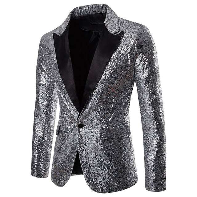 Styesk Jackets for Men Veste de Costume Décontractée à Paillettes pour Hommes et Mode Hiver