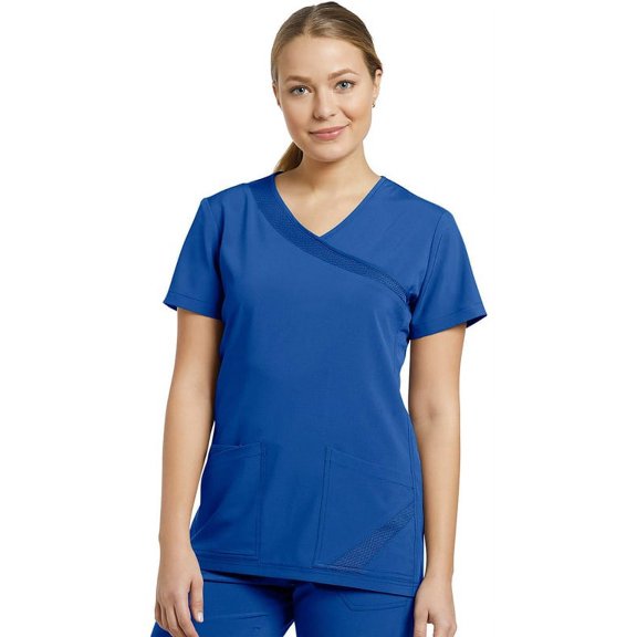 Fit by White Cross Women's Mock Wrap Solid Scrub Top