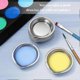 thumbnail image 2 of 12-Piece Stainless Steel Art & Makeup Trays, Round Mixing Bowls for Painting, Crafting, and Cosmetics Use, 2 of 5