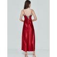 thumbnail image 5 of Sunisery Women V-Neck Satin Silk Lace Lingerie Pajama Night Dress Nightgown Sleepwear, 5 of 6
