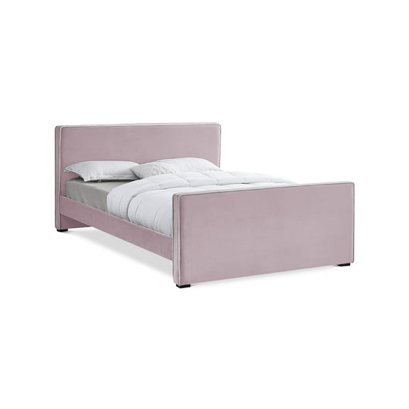 Meridian Furniture Dillard Pink Velvet Full Bed