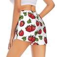thumbnail image 2 of Uemuo Hand Drawn Strawberry Pattern Women's Athletic Shorts High Waisted Running Shorts with Liner Pockets Gym Elastic Workout Shorts-Small, 2 of 9