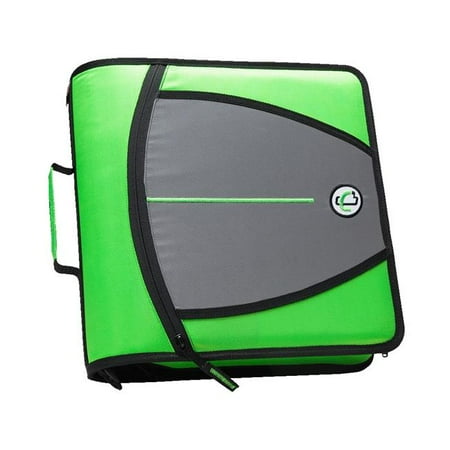 Case-It Mighty Zip Tab O-Ring Binder, Green, 3 Inches