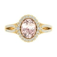 thumbnail image 3 of 1 1/2 Carat White Natural Diamond and Oval Shaped Morganite Color Stone Engagement Ring in 14K Yellow Gold (Ring Size 9) (SI1-SI2 Clarity), 3 of 5